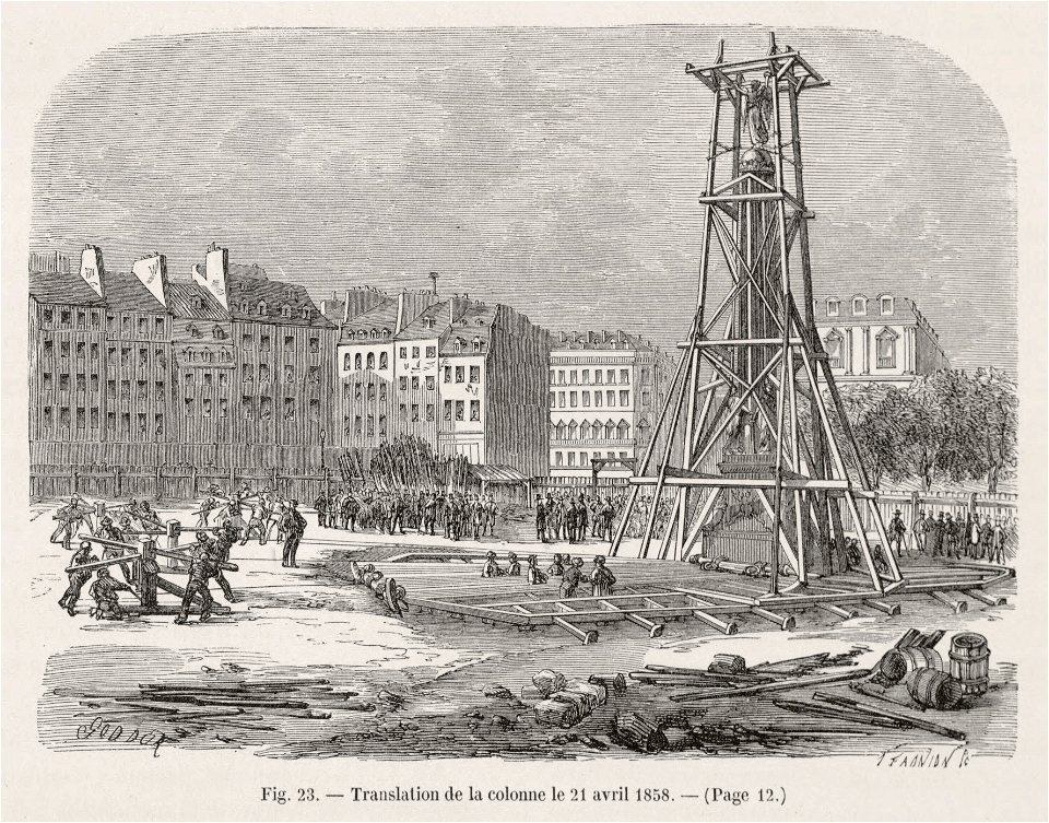 Translation de la colonne le 21 avril 1858