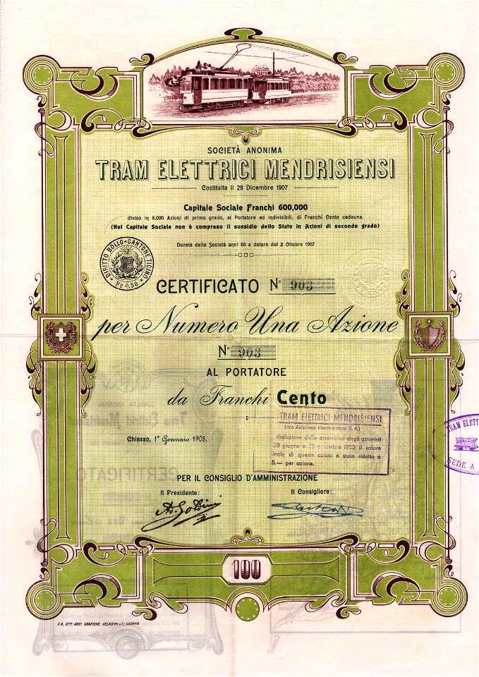 Tram Elettrici Mendrisiensi 1908