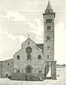 Trani cattedrale di San Nicola xilografia di Barberis 1898