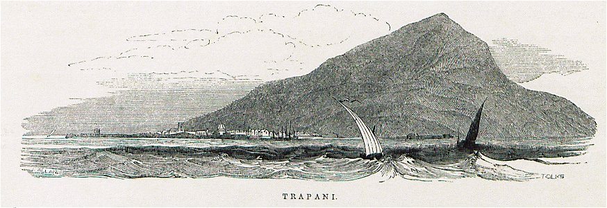 Trapani - Allan John H - 1843. Free illustration for personal and commercial use.