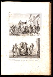 Transport d'un enfant blanc, pour être baptisé a l'église (2), da Coleção Brasiliana Iconográfica