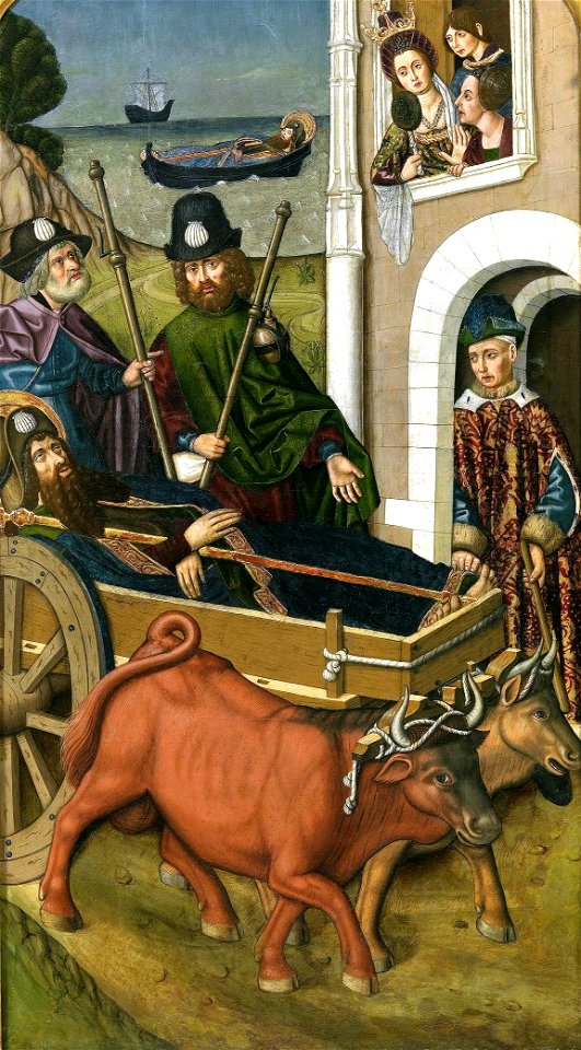 Traslado del cuerpo de Santiago el Mayor ante el palacio de la reina Lupa (Museo del Prado)