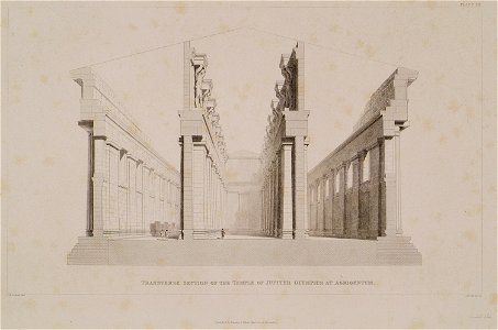 Transverse section of the temple of Jupiter Olympius at Agrigentum - Cockerell Charles Robert Kinnard William Donaldsonthomas Leverton Jenkins William Railton William - 1830