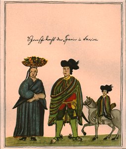 Trajes y Soldados Criollos A, según Paucke
