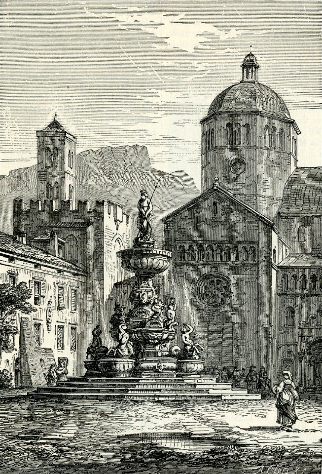Trento fontana in piazza del Duomo
