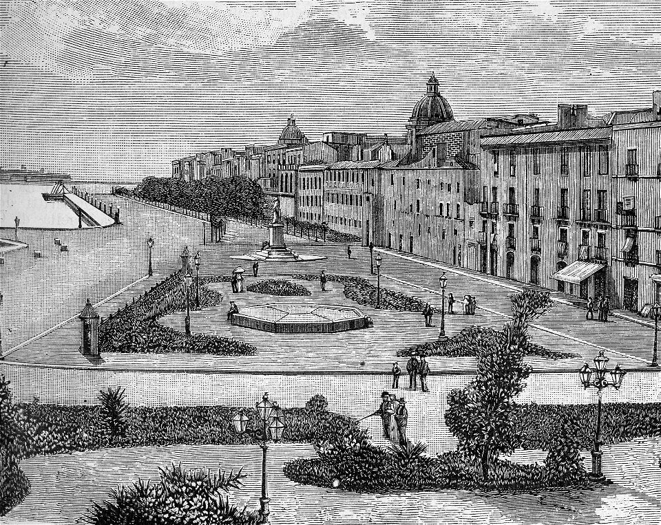 Trapani – Passeggiata al mare (xilografia)
