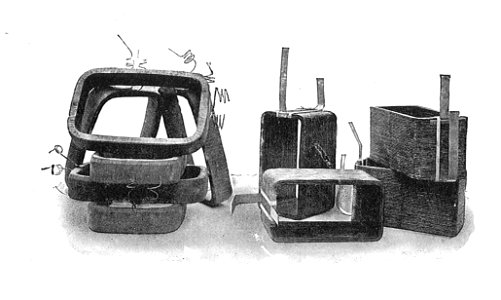 Transformer coils (Rankin Kennedy, Electrical Installations, Vol II, 1909)