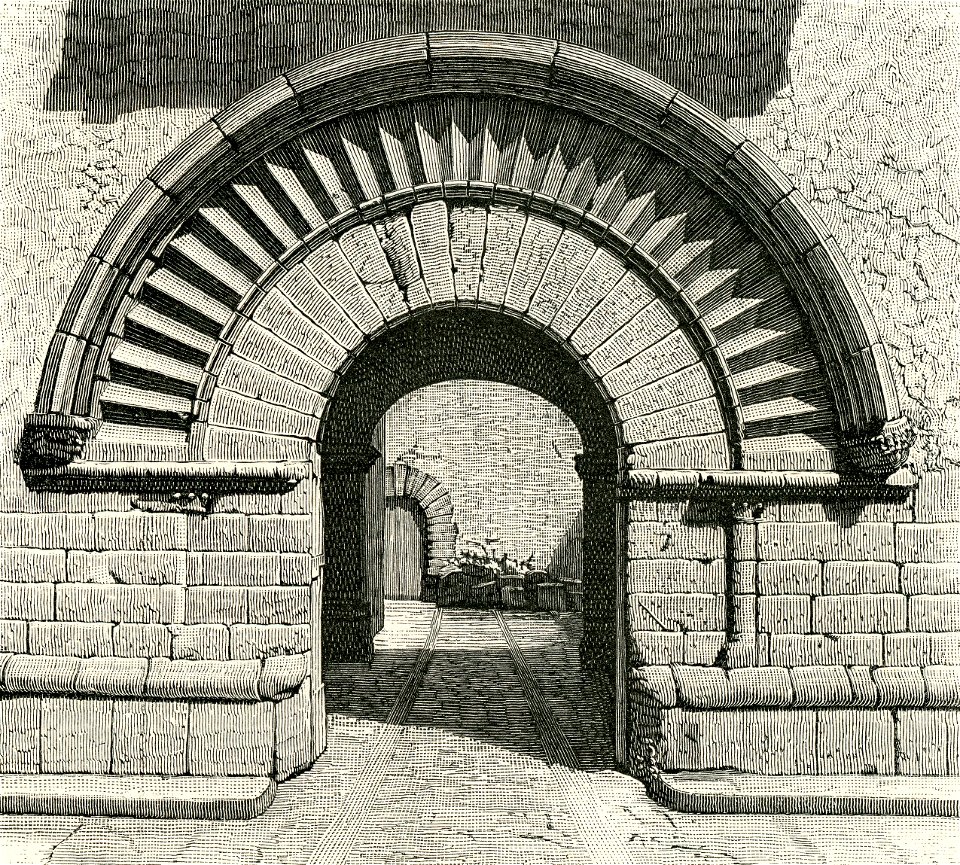 Trapani porta del palazzo Scirinda incisore anonimo 1892