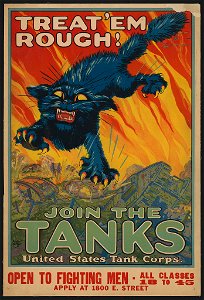 Treat 'em rough - Join the tanks United States Tank Corps - - Ahgiet Hutaf ; National Printing & Engraving Co., Chicago, New York, St. Louis. LCCN2002712001. Free illustration for personal and commercial use.