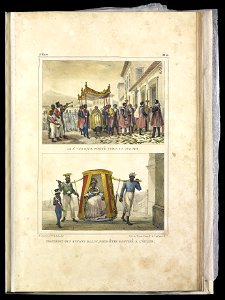 Transport d'un enfant blanc, pour être baptisé a l'église (1), da Coleção Brasiliana Iconográfica