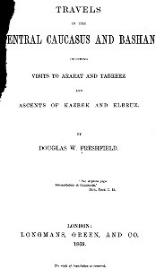 Travels in the central Caucasus and Bash P.cover. Free illustration for personal and commercial use.