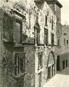 Trapani casa gotica in via Giudecca (xilografia di Barberis 1892)