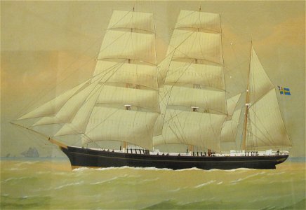 Tremastade barken Hilda af Sölvesborg, E. Wilkinson. Sjöhistoriska museet. SM 28760