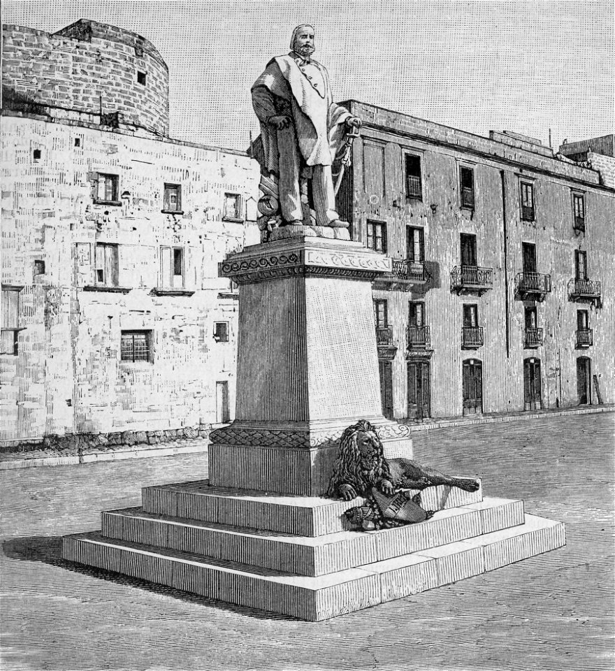 Trapani – Monumento a Garibaldi (xilografia)