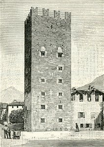 Trento Torre Vanga xilografia