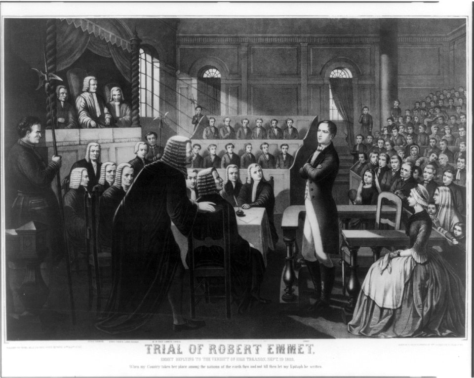 Trial of Robert Emmet, Emmet replying to the verdict of high treason, Sept. 19, 1803 LCCN2003679790