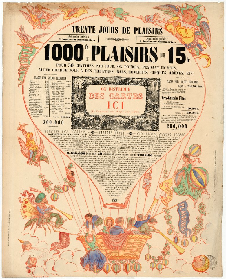 Trente jours de plaisirs. 1000 fr. de plaisirs pour 15 fr
