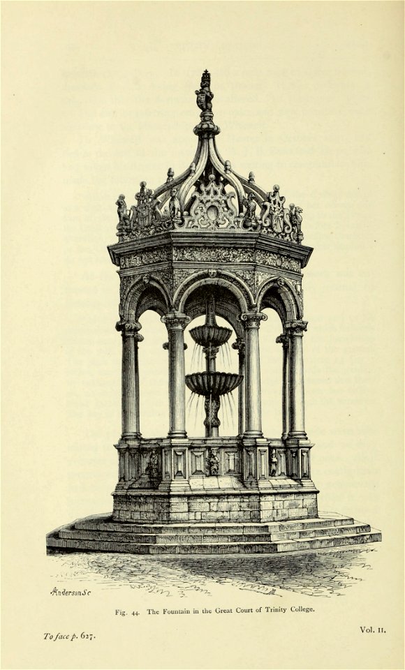Trinity College Great Court Fountain Willis 1886