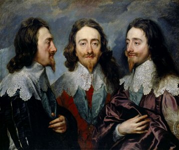 Triple portrait of Charles I. Free illustration for personal and commercial use.