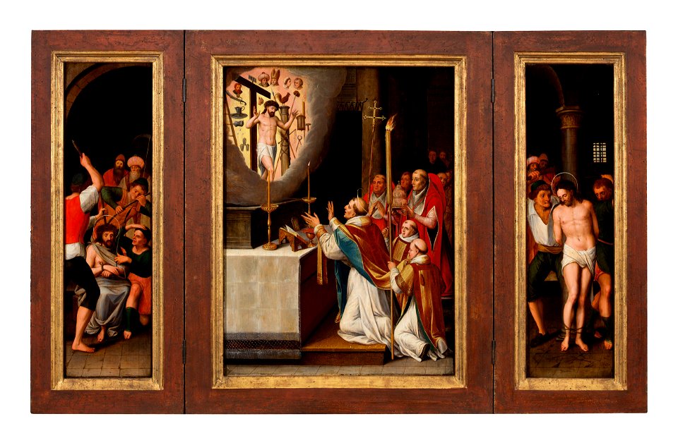 Triptych with the Mass of Saint Gregory Flemish School Limburgs Museum L39731