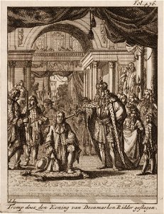 Tromp door den Koning van Deenmarken Ridder geslagen, objectnr A 18211