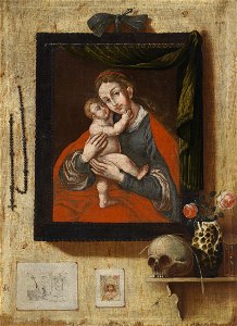 Trompe-l'Oeil-Bild mit Maria Hilf