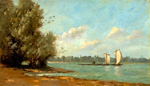 Paul-Désiré Trouillebert - Bateaux à voile sur la rivière