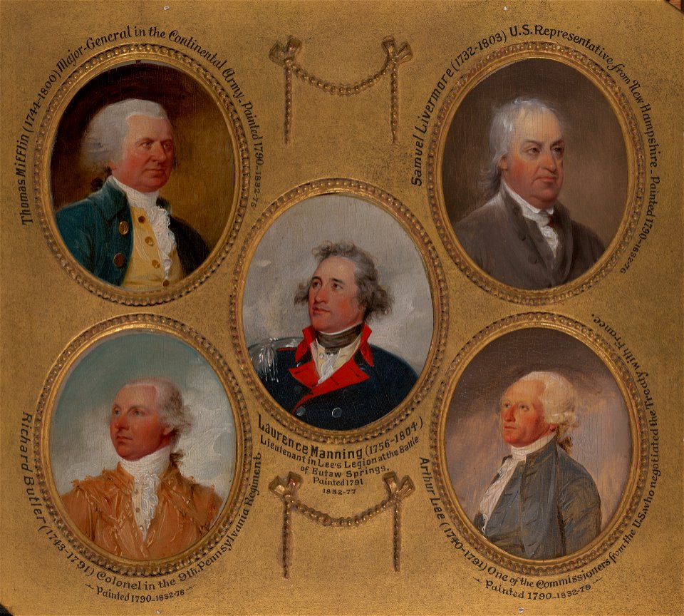 Trumbull 1790 Miniature portraits Mifflin Livermore Manning Butler Lee