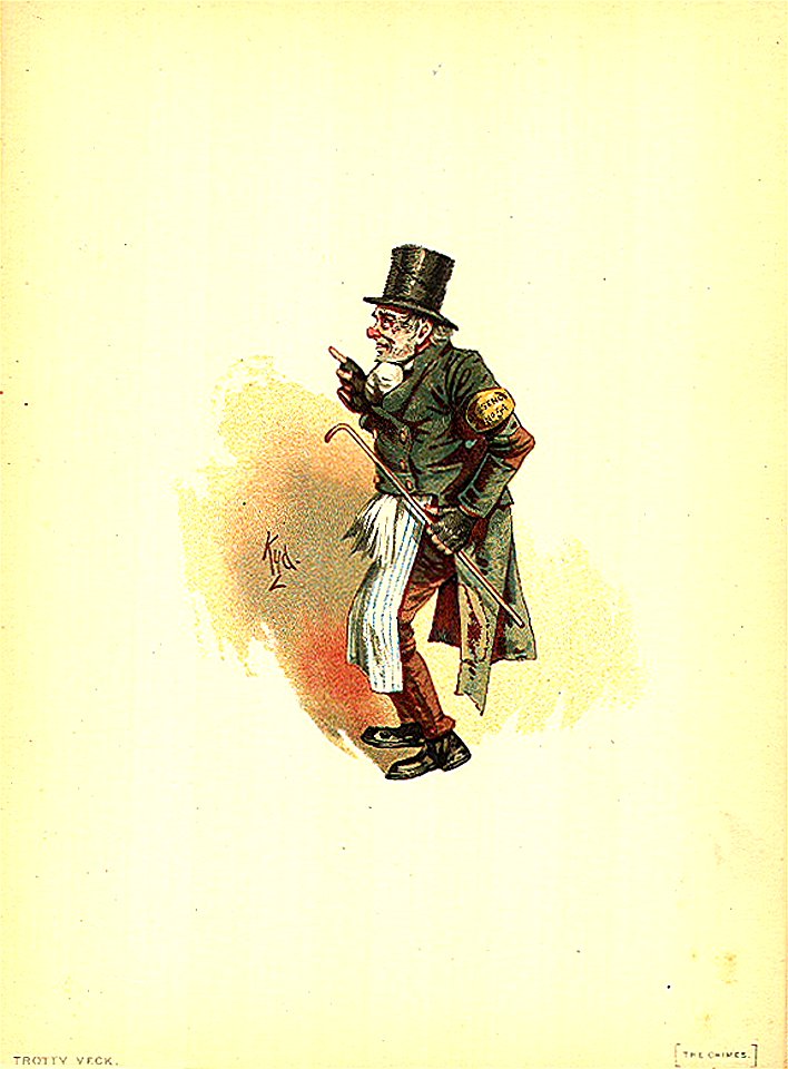 Trotty Veck 1889 Dickens The Chimes character by Kyd (Joseph Clayton Clarke)