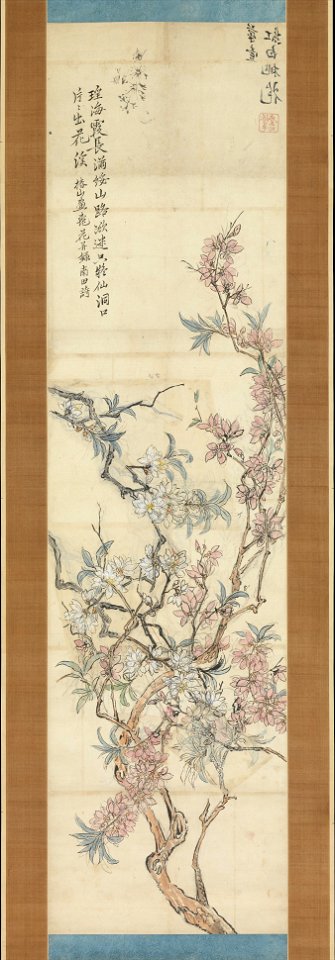 Tsubaki Chinzan - Red and White Peach Blossoms, Preparatory Sketch - 1975.268.116 - Metropolitan Museum of Art