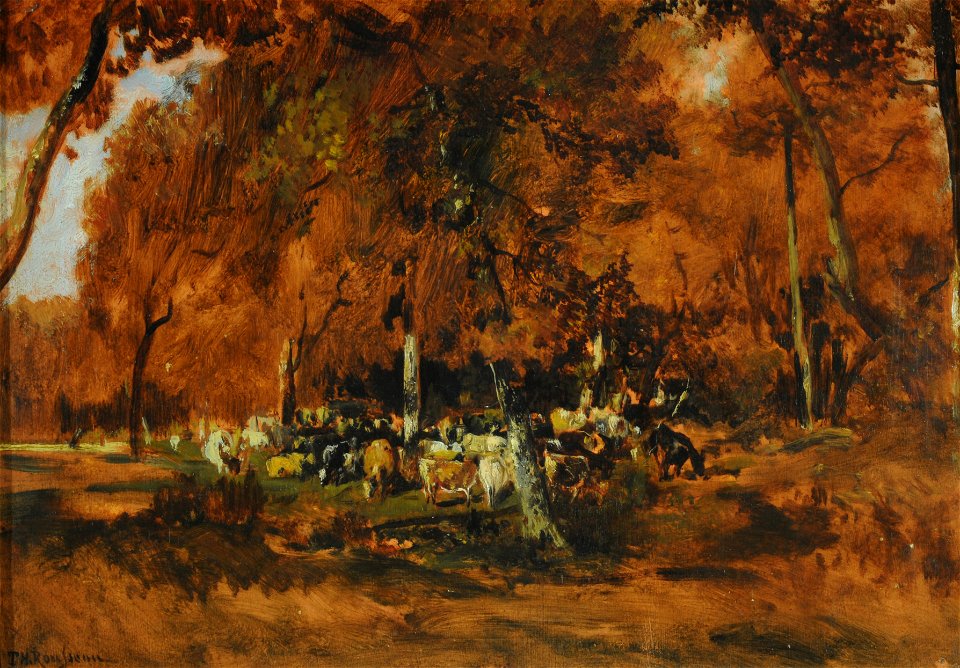 Troupeau en forêt - Théodore Rousseau