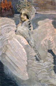 Tsarevna-Lebed by Mikhail Vrubel (brightened)
