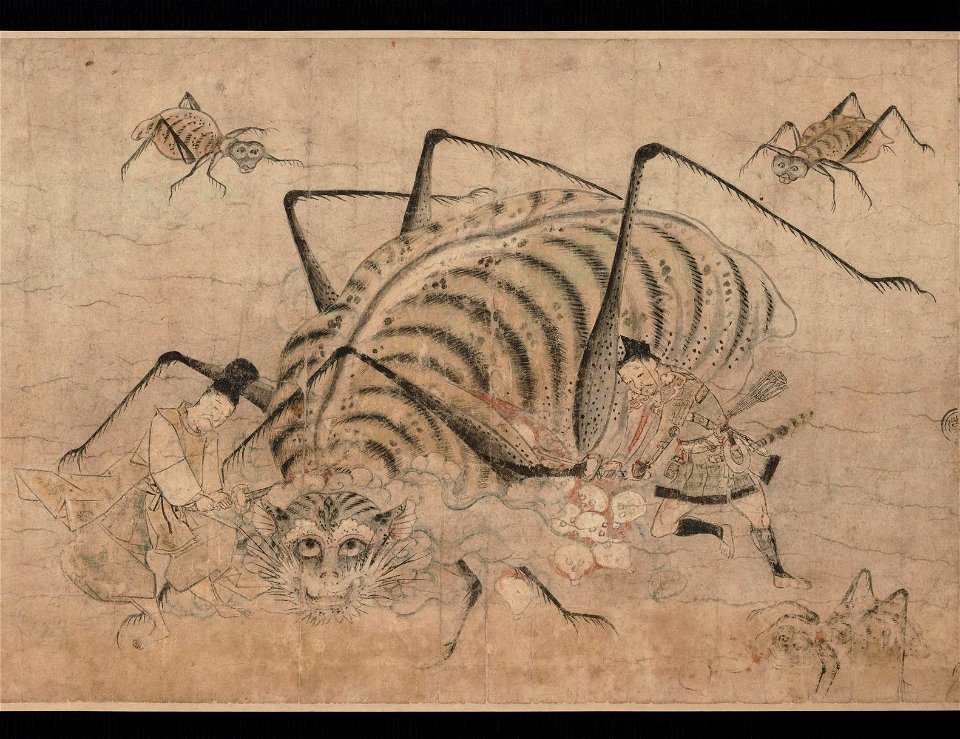 Tsuchigumo no soshi emaki - Kamakura - part 14 - Yorimitsu killing Tsuchigumo