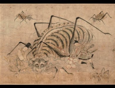 Tsuchigumo no soshi emaki - Kamakura - part 14 - Yorimitsu killing Tsuchigumo