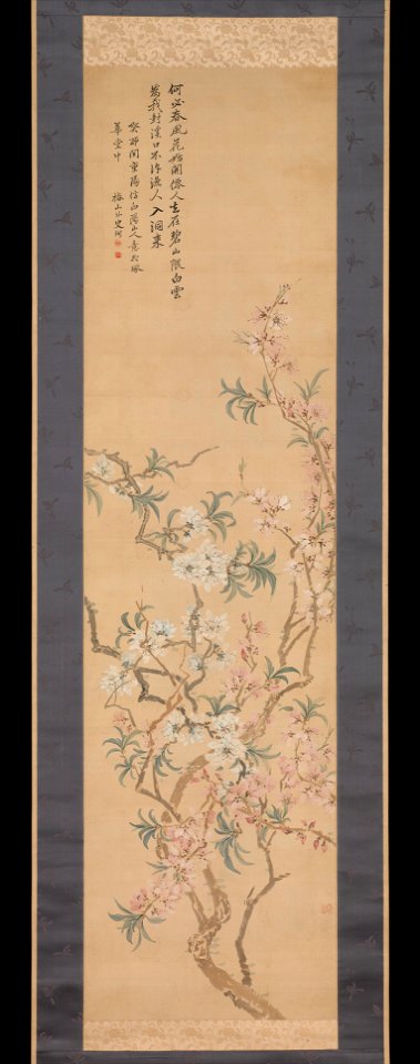 Tsubaki Chinzan - Red and White Peach Blossoms - 1975.268.115 - Metropolitan Museum of Art