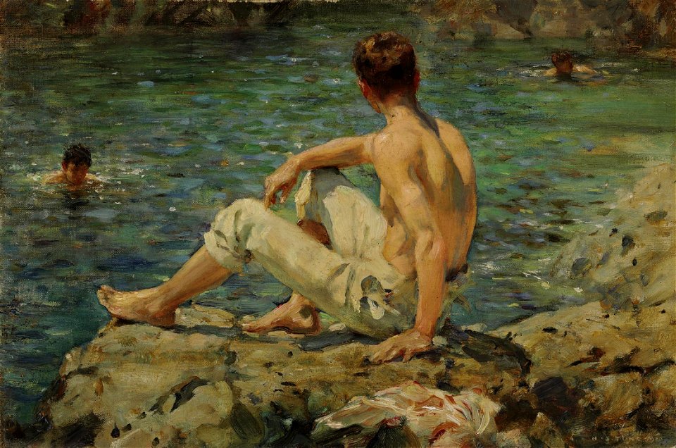 Henry Scott Tuke - Green and Gold, 1920