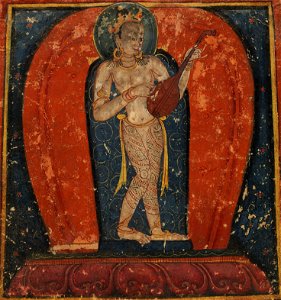Tsakalis, initiation card from Tibet, early 15th century, opaque watercolor on paper (cropped)