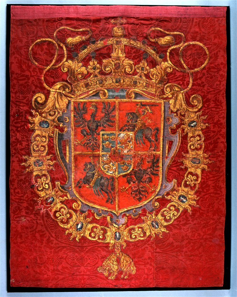 Trumpetfana med Polen-Litauens vapen - Livrustkammaren - 13779