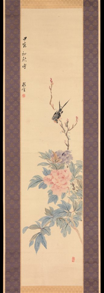 Tsubaki Chinzan - Peony and Swallow - 1975.268.120 - Metropolitan Museum of Art