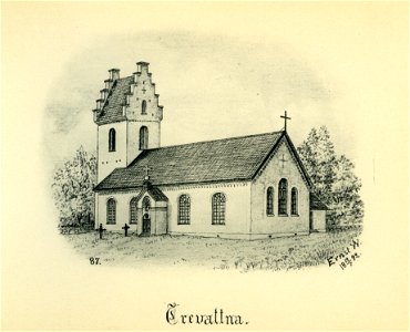 Trävattna kyrka 1892 (Ernst Wennerblad 1902)
