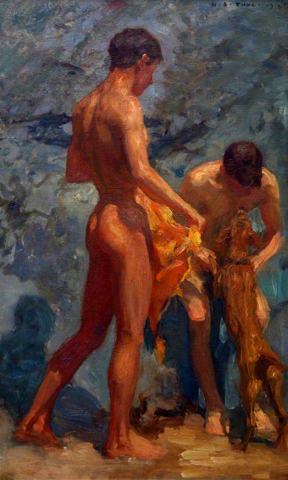 Henry Scott Tuke - A Bathing Group (1912)