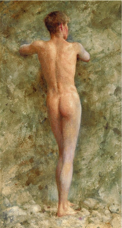 Henry Scott Tuke - A standing male nude, 1914