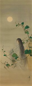 Tsukioka Yoshitoshi - The Spirit of the Deceased Yūgao Entwined in Moonflower Vines, based on the print “The Lady of the E - 2019.40 - Metropolitan Museum of Art