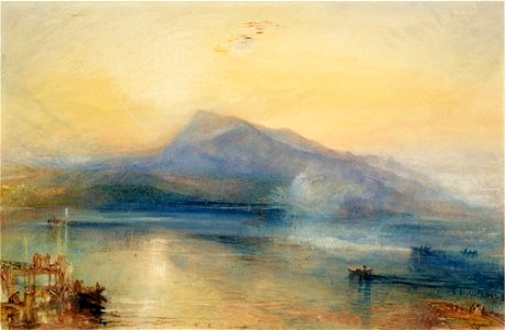 The Dark Rigi, the Lake of Lucerne, Showing the Rigi at Sinrise by Turner. Free illustration for personal and commercial use.