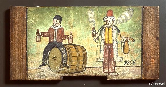 Turek in harlekin na sodu (panjska končnica, 1866)