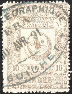 Turkey 1890 proportional fee Sul4583 telegraph cancel