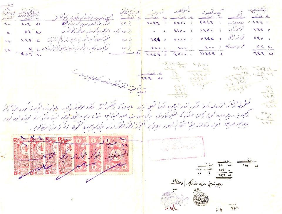 Turkey document with revenues Sul. 646 (4), 4925 (3)