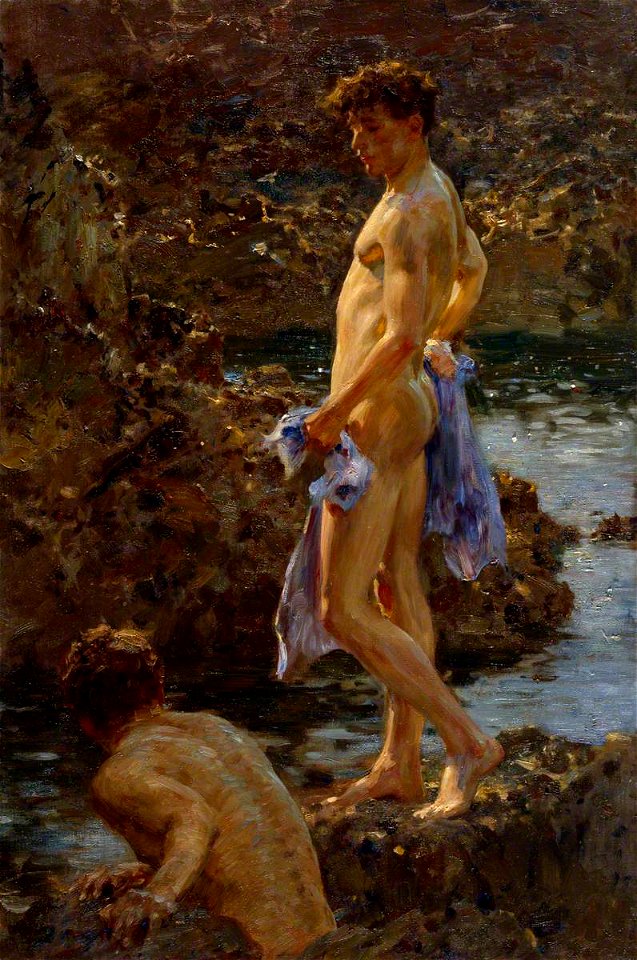 Henry Scott Tuke - A Bathing Group (1914)