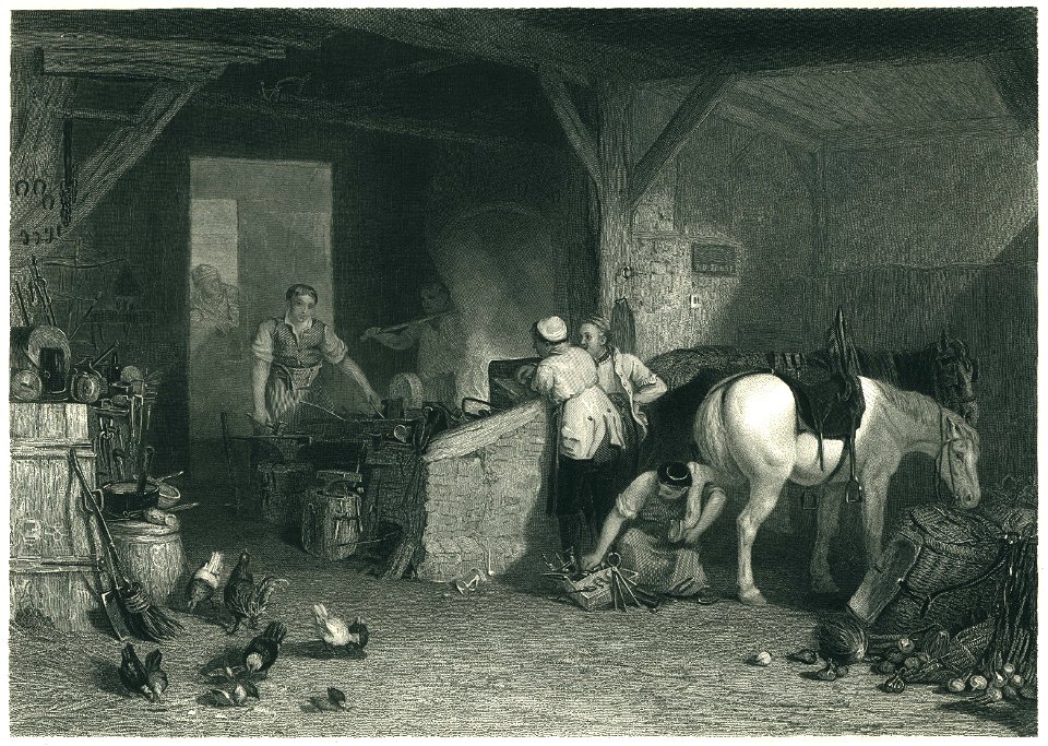 Turner - Le Forgeron de Village - Steel Engraving