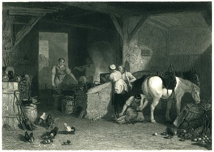 Turner - Le Forgeron de Village - Steel Engraving